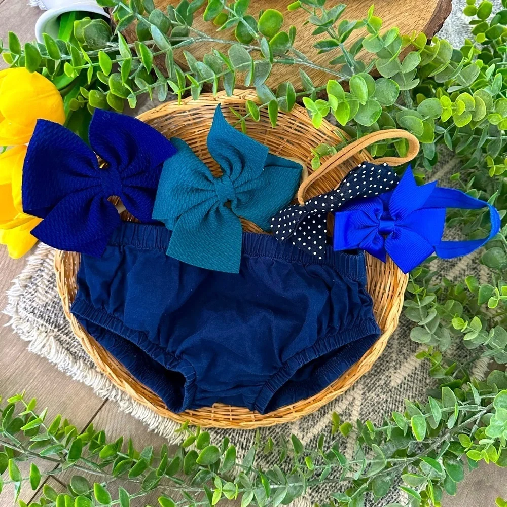 Osh Kosh 12 month baby girl bloomers matching hair accessories bow headbands